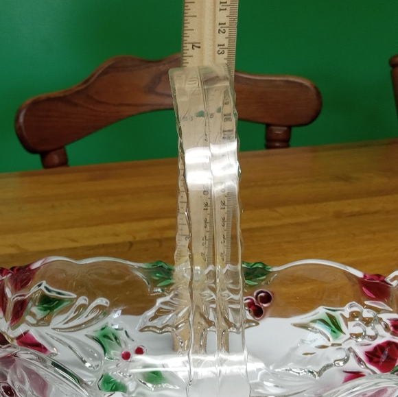 Vintage Mikasa Poinsettia Crystal Basket - Picture 10 of 10